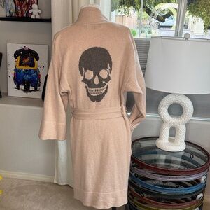 Skull Cashmere Robe with Skull Design